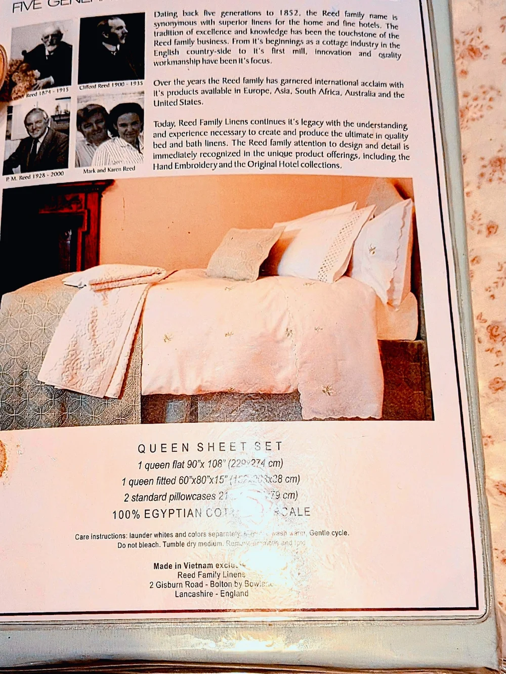 Reed Family/Fine Linens *Retired Color-100% EgyptianCotton Percale Sheet Set